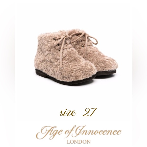 AOI sz 27 Age of Innocence Teddy Jane faux-fur ankle boots - Picture 1 of 10